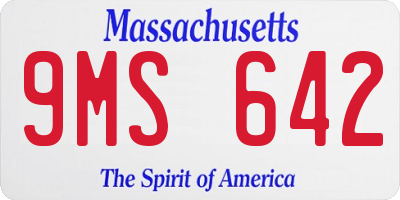 MA license plate 9MS642