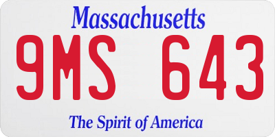 MA license plate 9MS643