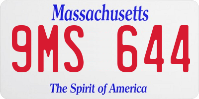 MA license plate 9MS644