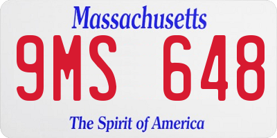 MA license plate 9MS648