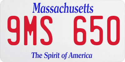 MA license plate 9MS650