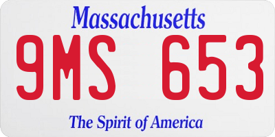 MA license plate 9MS653