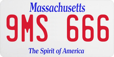 MA license plate 9MS666