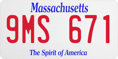 MA license plate 9MS671