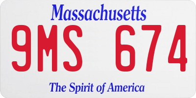 MA license plate 9MS674