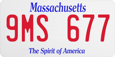 MA license plate 9MS677