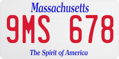 MA license plate 9MS678
