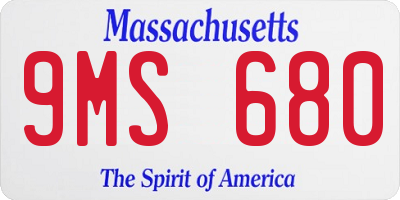 MA license plate 9MS680