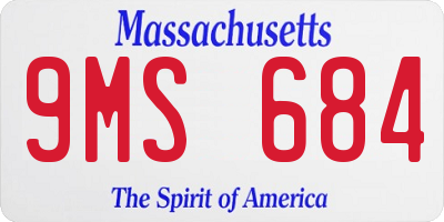 MA license plate 9MS684