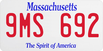MA license plate 9MS692