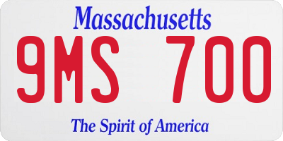 MA license plate 9MS700