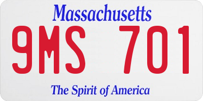 MA license plate 9MS701