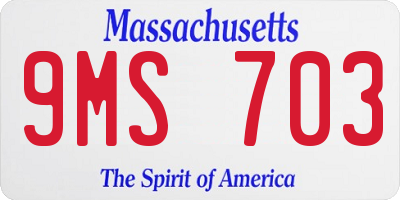 MA license plate 9MS703