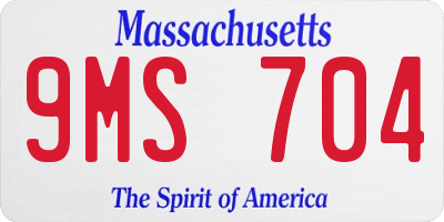 MA license plate 9MS704