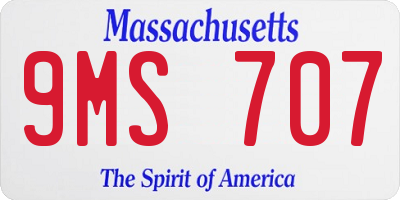 MA license plate 9MS707