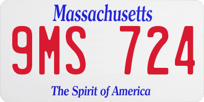 MA license plate 9MS724
