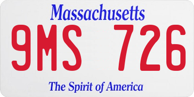 MA license plate 9MS726