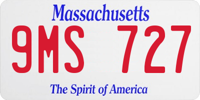 MA license plate 9MS727