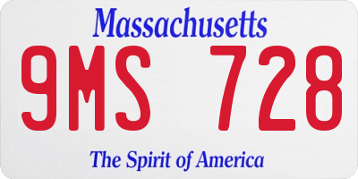 MA license plate 9MS728