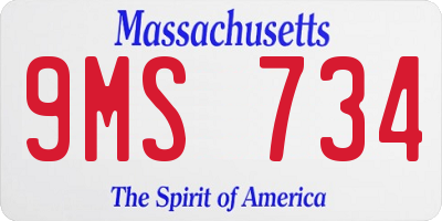 MA license plate 9MS734