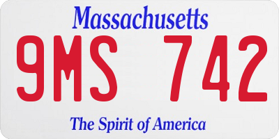 MA license plate 9MS742