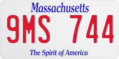 MA license plate 9MS744