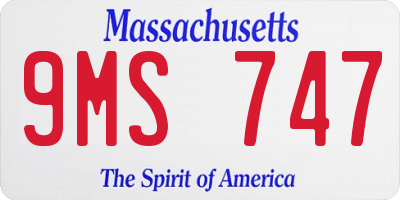 MA license plate 9MS747