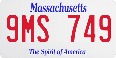 MA license plate 9MS749