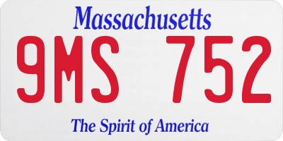 MA license plate 9MS752