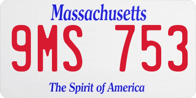 MA license plate 9MS753