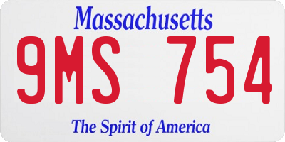 MA license plate 9MS754