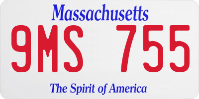 MA license plate 9MS755