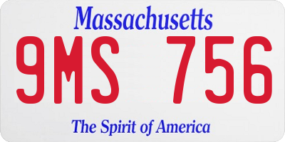 MA license plate 9MS756