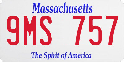 MA license plate 9MS757