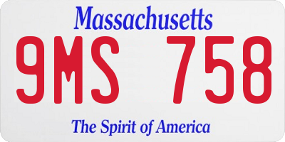 MA license plate 9MS758
