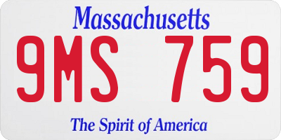 MA license plate 9MS759