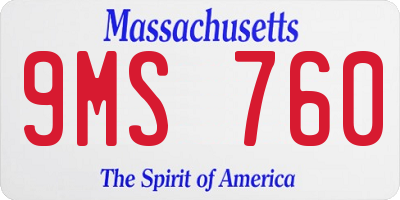 MA license plate 9MS760
