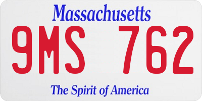 MA license plate 9MS762