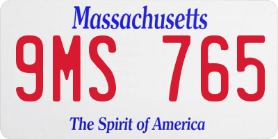 MA license plate 9MS765