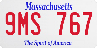 MA license plate 9MS767