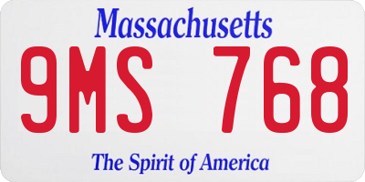 MA license plate 9MS768