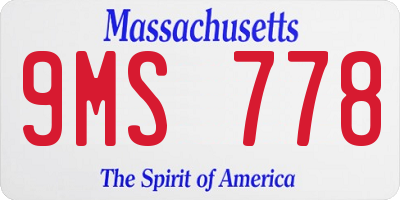 MA license plate 9MS778