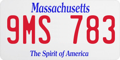 MA license plate 9MS783