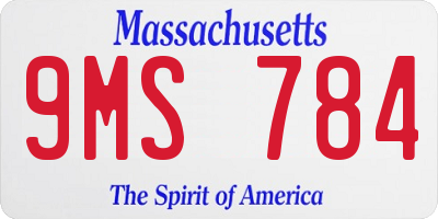MA license plate 9MS784