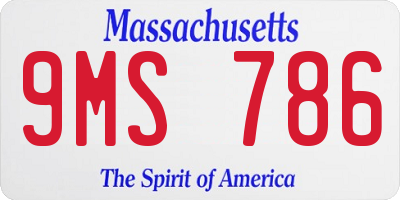 MA license plate 9MS786