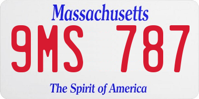 MA license plate 9MS787