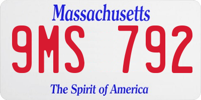 MA license plate 9MS792