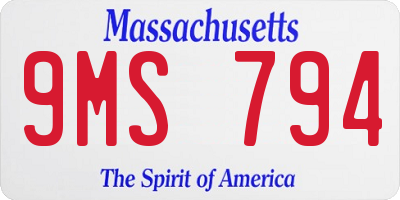 MA license plate 9MS794