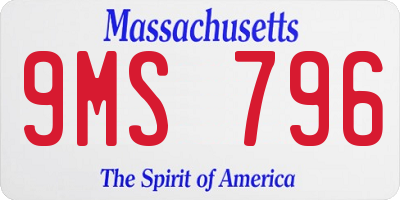 MA license plate 9MS796
