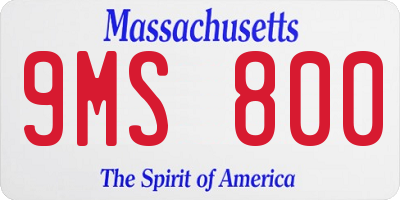 MA license plate 9MS800
